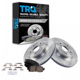 TRQ Front Brake Pad and Rotor Set Ceramic Vented Rotors Compatible with 2019-2022 Subaru Forester