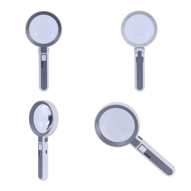 Magnifying Glass 5X 11X 18 LED Rechargeable 3 Brightness Levels