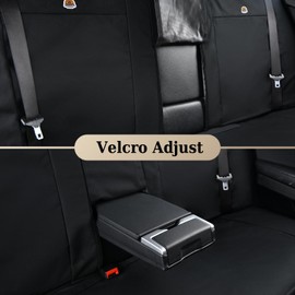 Coverado Canvas Universal Car Seat Covers - Rear & Auto Seats Protectors for Kids & Dogs - Fits Most Vehicles Trucks SUVs/Black
