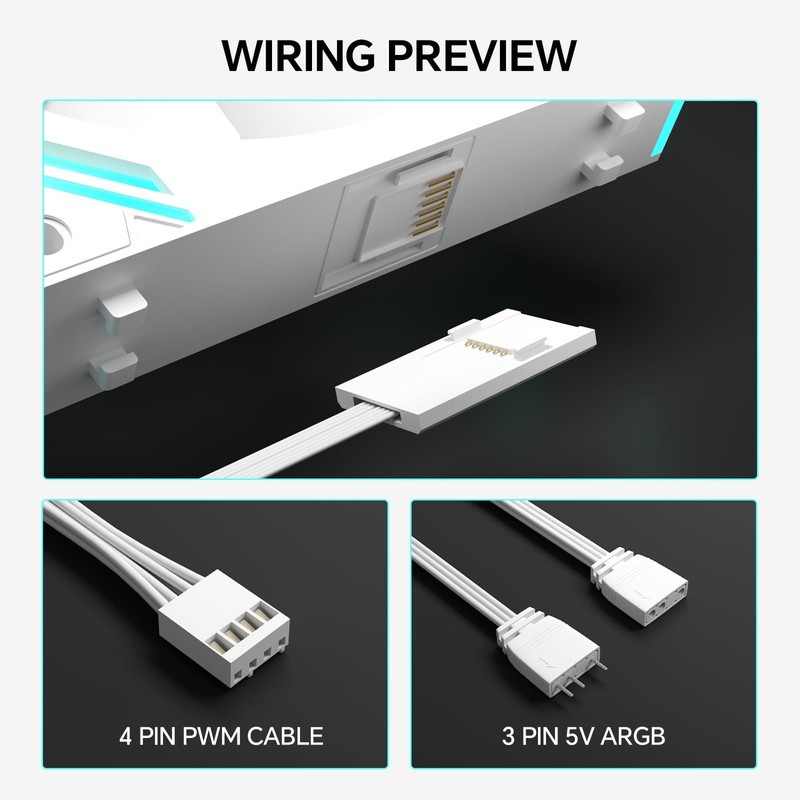 iHTP G120PRO ARGB-Gehäuselüfter, 120 mm, Daisy-Chain-Anschluss, bis zu 1850 U/min,