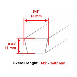 Caltric 54" Deck Belt for Husqvarna GT2254 GTH2254 GTH2654 GTH2754 954568427 960230005