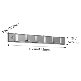 Modern 6-hooks Polished Nickel Wall-Mounted Metal Hooks for Living Room Bathroom Kitchen Bedroom-Towel Coat & Clothes OrganizerColor: Silver, Material: Stainless Steel