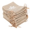 25Pcs Drawstring Bag Like Linen Snow Pattern Gift Bag Christmas