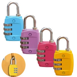 4 Pcs Luggage Locks, Small Padlocks for Suitcase, Travel Security Locks