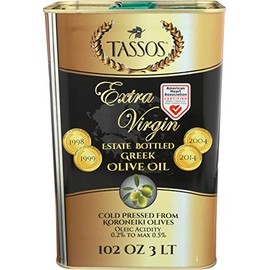 Tassos Extra Virgin Olive Oil In Tin, 102-Ounce