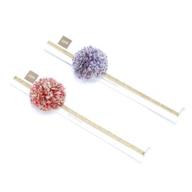 Peppercorn Kids Little Girls Floral Stretchy Headband- Pack of 2 - Red/Purple - Size (3-8 Y)