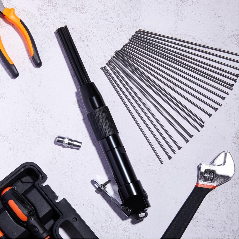 Threlaco Compact Air Needle Scaler with 40 Pieces 7' Descaling