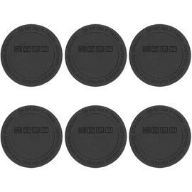 ULTECHNOVO Posavasos Auto Adhesivos de Goma para Vasos y Tazas, 6 Piezas de Base Antideslizante y Protector Térmico de 56mm, Accesorios para Oficina, Hogar y Sublimación, Negro