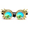 DODOING Kaleidoscope Goggles Steampunk Rave Glasses Goggles Crystal Rainbow Kaleidoscope