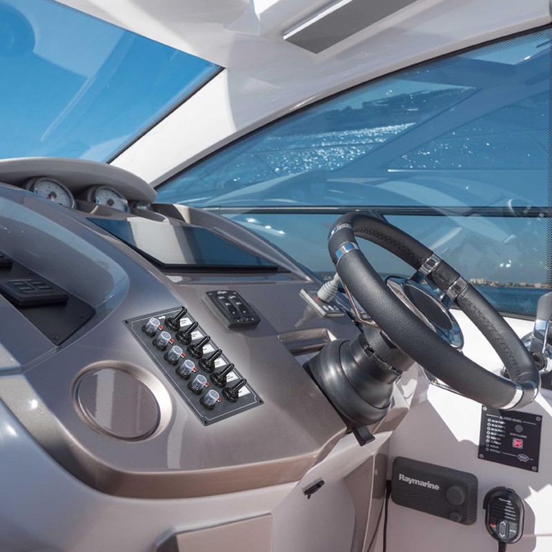 Marine Switch Panel, Haoguo 6 Gang Boat Electrical Panel with