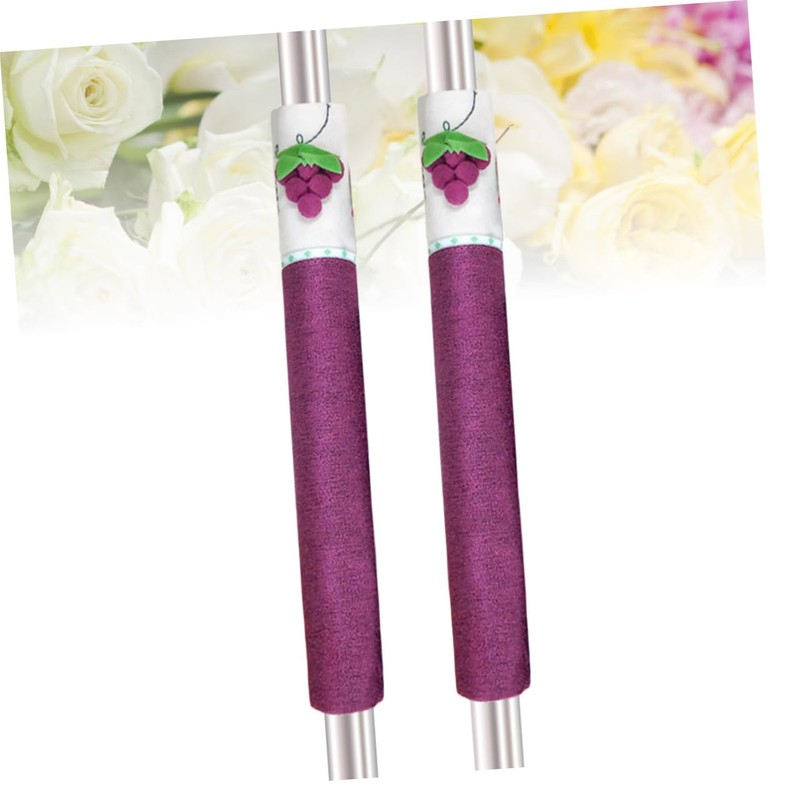 KOMBIUDA Set of 2 Floral Printed Refrigerator Door Handle Covers