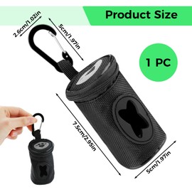 kclkda Dog Poop Bags Dispenser, Fits Most Standard Dog-Poop Bag Holder Soft Fabric Pet Poop Waste Bag Holder Zipper Pouch with Carabiner Clip for Leashes