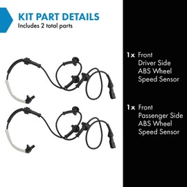 TRQ Front ABS Wheel Speed Sensor Set Compatible with 1995-2003 Ford Explorer 2003 Explorer Sport 2001-2005 Explorer Sport Trac 2000-2009 Ranger 1998-2001 Mercury Mountaineer