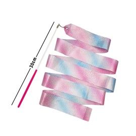 Zcbzbn 2 x 2 m / 78.7 Inch Luminous Star Colour Gradient Model Gymnastics Baths, Children's Artistic Gymnastics Bands, Swivelling Long Band Streamers for Talent Show, Art Gymnastics, Training