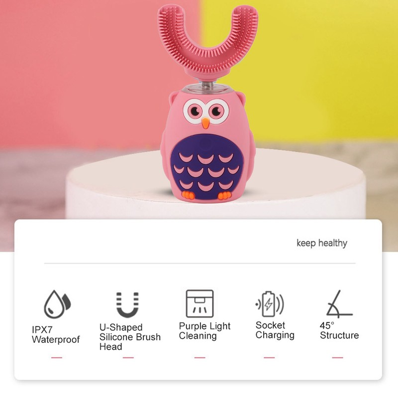 U Shaped Electric Toothbrush Ultrasonic Automatic USB Charging Cute Whole