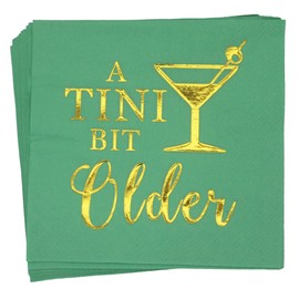 A Tini Bit Older Napkins for Martini Birthday Decorations, Martini Birthday Napkins, Martini Party Decorations, A Tini Bit Older Birthday Decorations, Martini Bar Birthday Party Decor, Gold Foil