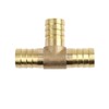 X AUTOHAUX 16mm Hose Barb Brass 3 Way Tee Joiner