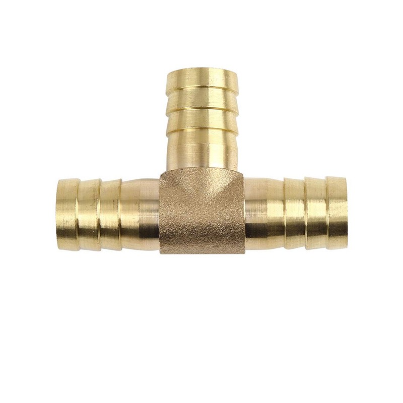 X AUTOHAUX 16mm Hose Barb Brass 3 Way Tee Joiner