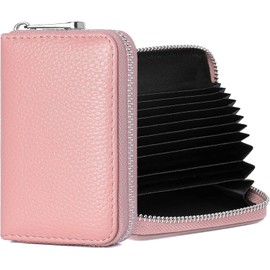 NASEBEMU Women's Card Case, Passbook Case, Credit Card Case, Wallet, Mini Wallet, Large Capacity, Coin Purse, Men's, Prevents Skimming, Business Card Holder, Card Storage, PU Leather, Black, Pink,