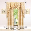 ELKCA Golden Jacquard Swag Waterfall Valance Luxury Gold Damask Curtain