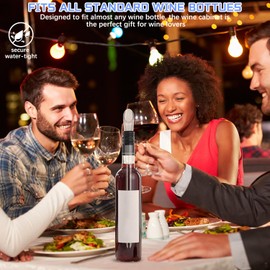 Diehous 2pcs Vinoamigo Wine Chiller Set & Chill Rods, Wine Cooling Stick, Decanting Aerator & Drip-Free Pourer, Stainless Steel, Black, Cylindrical Chiller for Wine Lovers