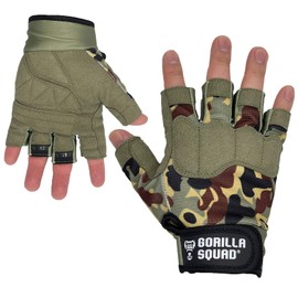 Gorilla Squad Protection Weight Training Gloves, Cross Training, Weightlifting, Large, Camo