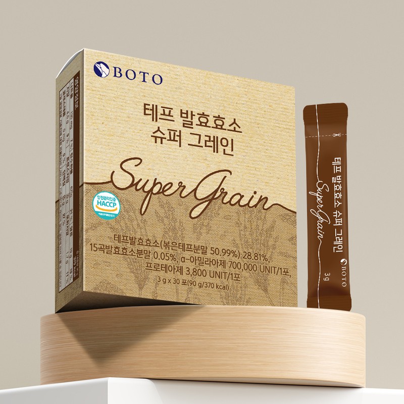 보뚜 테프 발효효소 슈퍼 그레인 영양제 30p, 90g, 1개 Bottu