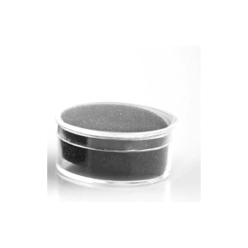 GENERIC 12Pc Round Gem Holders W/Snap Lids in Black Foam,