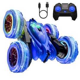 zingzoom Remote Control car, Rechargeable Fast Direct Charging RC Toy Cars with Double Sided 360° Flips Rotations, RC Stunt Car 2.4Ghz 4WD Race Cars Birthday for Kids Boys Girls Aged 3-12