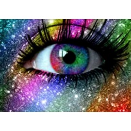 DIY 5D Diamond Painting Kits for Adults and Kids, Full Drill Painting Rhinestone Embroidery Pictures Cross Stitch Arts Crafts for Home Wall Decor,16"X12"（Demon Eye）