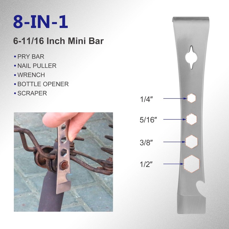 STAHONE 2-Piece Stainless Steel Pry Bar Scraper Set - 9-1/2"