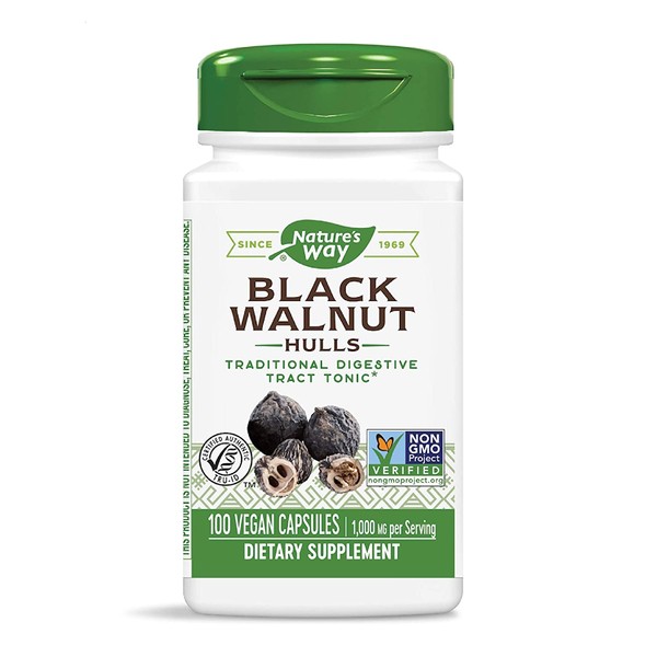 Nature's Way Black Walnut Hulls, 1,000 mg per serving, 100 Vegetarian Caps (Packaging May Vary)
