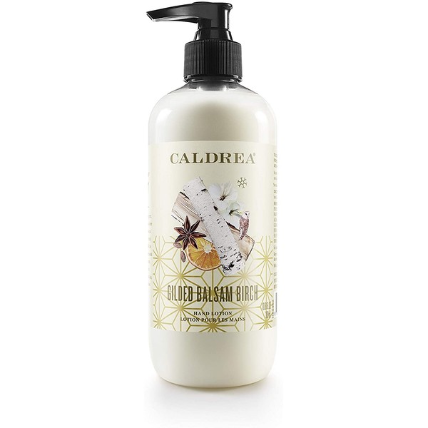 Caldrea Hand Lotion, For Dry Hands, Made with Shea Butter, Aloe Vera, and Glycerin and Other Thoughtfully Chosen Ingredients, Gilded Balsam Birch Scent, 10.8 oz (Packaging May Vary)