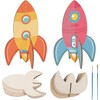 DKINY 10 Pieces Rocket Craft Set Children 3D Rocket Wooden