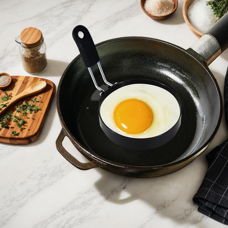 LXLOVESM 2-Pack 3.5'' Egg Rings Set with Silicone Handle, Stainless