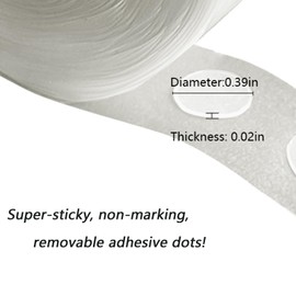 AITOLY Two-Sided Adhesive Dots for Crafts, Balloons, Holiday Party Decorations, Clean Removable Non-Marking (100pc, Diameter :0.4IN)