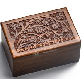 Beautifully Handmade Tree of Life Cremation Urn for Ashes - Rosewood Keepsake Urnes Funéraires