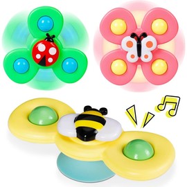 Baby Toys 0-6 Months Suction Spinners for Babies,Spinners for Baby Spinner toy 0-6 Months,Bath Toy for 1-3 Year Old Boys Girls Birthday Gifts Age 1 2 3 Boys Girls Toddler Travel Plane Toy 1 2 3