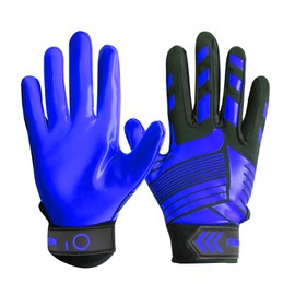 FINGER TEN American Football Gloves Youth Kids Ultra Tack Sticky Non-Slip Palm Receivers, Rugby Gloves Flexible Stretch Protection Waterproof Professional Fit Age 5-14 (Grey,Medium)