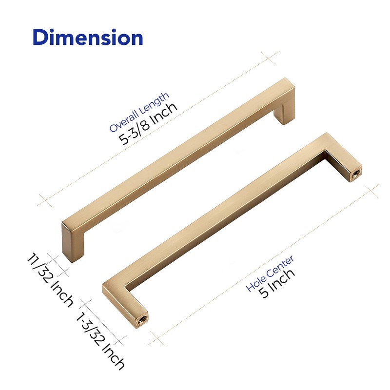 Ravinte Cabinet Handles Solid Slim Champagne Bronze 30 Pack 5