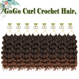 GoGo Curl Crochet Hair 8 Packs Water Wave Crochet Hair 10 Inch Curly Crochet Hair for Women Short Beach Curl Crochet Hair Synthetic Deep Twist Crochet Hair Extensions