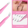 2Pcs Lash Tweezers For Eyelash Extensions,Fiber Tip Lash Tweezers,Precision Stainless