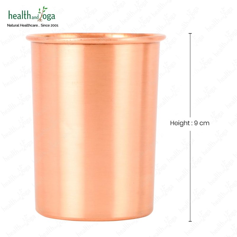 HealthAndYoga™ qCup Pure Copper Tumblers for Drinking - Ayurvedic Health