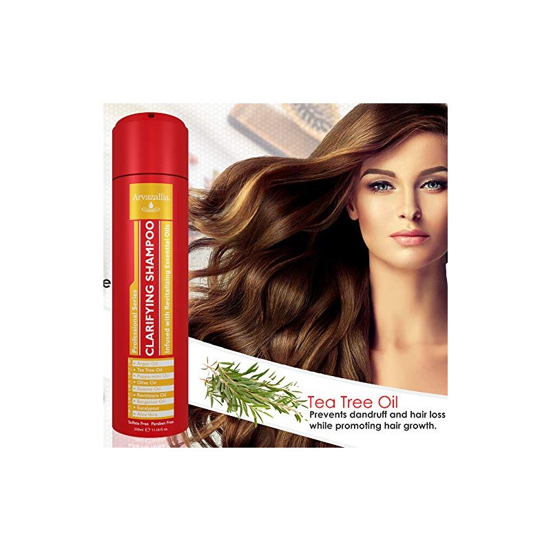 Arvazallia Clarifying Shampoo Infused with Revitalizing Essential Oils - Professional-Grade