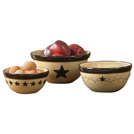 Park Designs Star Vine Mixing Bowls (Set of 3), Multicolor