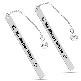 2PCS Best Friend Bookmark Set Friendship Gifts for Best Friends Long Distance Friendship Relationship Bookmark Graduation Birthday Gifts for Women Girls Sister Book Lover Mental Book Mark