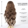 Esmee Long Wavy Brown with Highlight Wigs for Women Natural