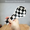 Checkered Spoon Rest for Kitchen Counter - Cooking Spoon Holder