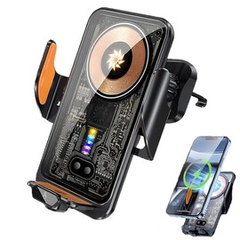 66W Fast Car Wireless Charger, 2024 New 66w Car Navigation Support Frame, Super Fast Charge Car Phone Holder, Automatic Clamping Induction Car Mobile Holder, Charging Phone Holder(Black)