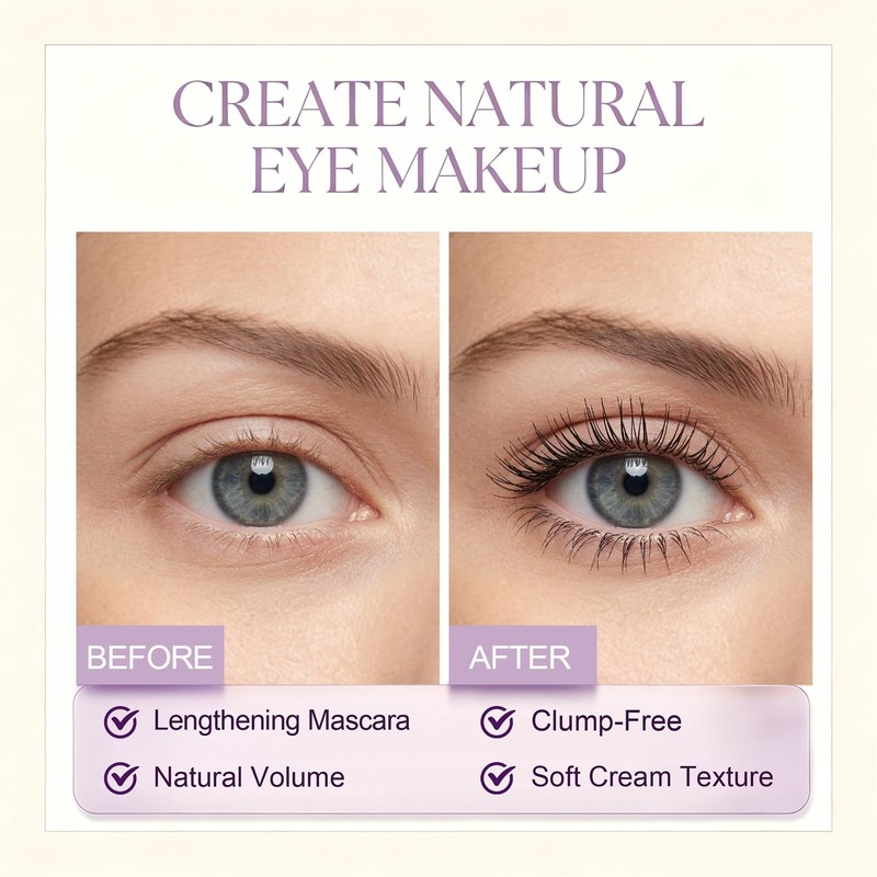 Tubing Mascara for Older Women 60 Plus, Lengthening Mascara Black